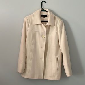 Women’s wool/poly blend off white pea coat